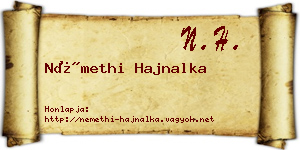 Némethi Hajnalka névjegykártya